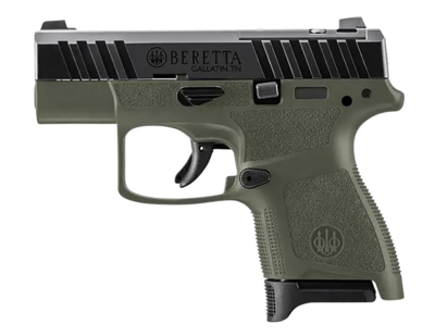 Beretta USA JAXN9278A1CO APX A1 Carry 9mm Luger 8+1 3&quot; Blued Steel Barrel, Black Optic Ready/Serrated Slide, OD Green Polymer Frame, OD Green Polymer Grips Features Burris Fast Fire