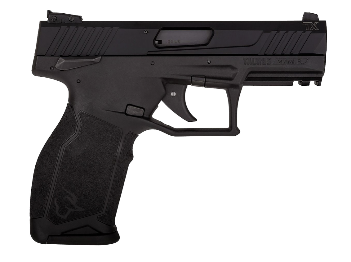 Taurus 1TX22231 TX22C Compact 22 LR 13+1 3.60&quot; Matte Black Steel Barrel, Black Hard Coat Anodized Serrated Aluminum Slide, Black Polymer Frame w/Picatinny Rail Black Polymer Grips