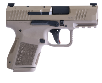 Canik HG7620DN MC9 9mm Luger 12+1/15+1 3.18&quot; Black Steel Barrel, Flat Dark Earth Cerakote Optic Ready/Serrated Slide, Black Polymer Frame w/Picatinny Rail, Textured Flat Dark Earth Polymer Grips