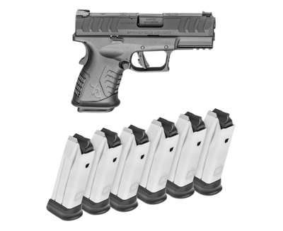 Springfield Armory XDME93810CBHCOSPGU23 XD-M Elite OSP Gear Up Package Compact 10mm Auto 11+1 3.80&quot; Black Melonite Match Grade Barrel, Black Melonite Optic Cut/Serrated Slide, Black Polymer Frame w/Pi