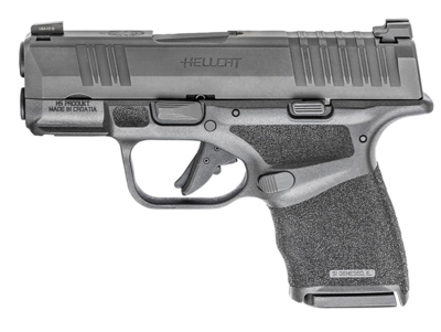 Springfield Armory HC9319B Hellcat Micro-Compact 9mm Luger 13+1/11+1 3&quot; Melonite Barrel, Black Polymer Frame w/Picatinny Acc. Rail &amp; Adaptive Texture Grip, Top Serrated Black Melonite Steel Slide