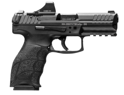 HK 81000802 VP 9mm Luger 17+1 4.09&quot; Polygonal Rifled Barrel, Black Serrated Slide, Black Polymer Frame w/Picatinny Rail &amp; Serrated Trigger Guard, Black Finger Grooved Polymer Grips Features Holosun SC