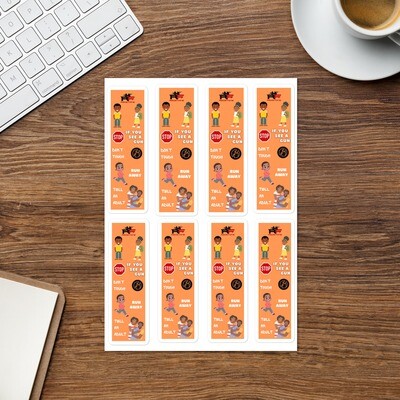 Children Firearm Safety 8 KissCut Sticker Sheet