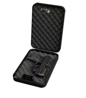 Bulldog BD1126 Personal Vault Combination/Key Entry Black Powder Coat Steel Holds 1 Handgun 9.50&quot; L x 6.50&quot; W x 2&quot; D