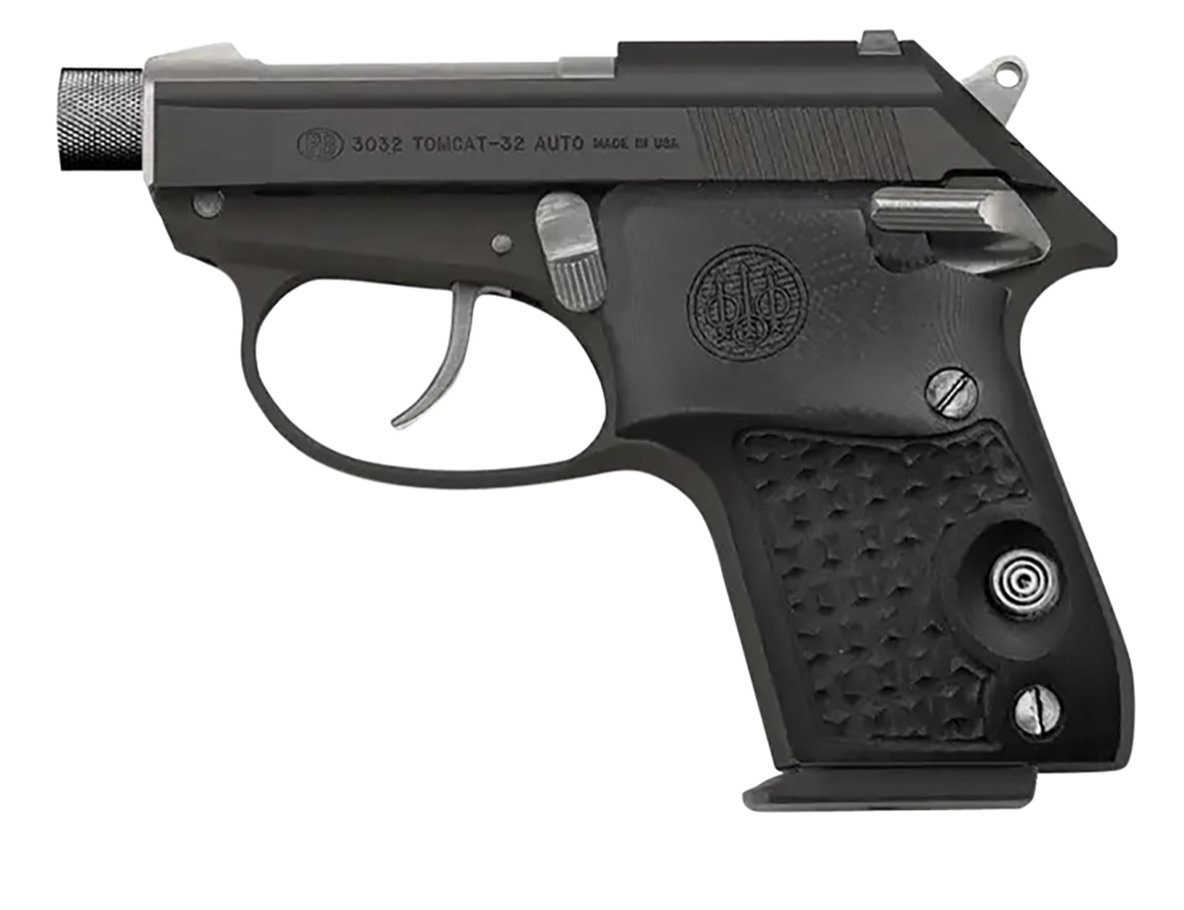 Beretta USA SPEC0696A 3032 Tomcat Silver Black Gorilla Small 32 ACP 7+1 2.90&quot; Silver Barrel, Black Frame, Black Textured Grips