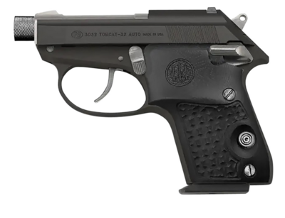 Beretta USA SPEC0696A 3032 Tomcat Silver Black Gorilla Small 32 ACP 7+1 2.90&quot; Silver Barrel, Black Frame, Black Textured Grips