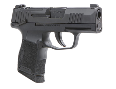 Sig Sauer 365-9-BXR3P-MS P365 BXR Micro-Compact 9mm Luger 10+1 3.10&quot; Black Steel Barrel, Black Nitron Optic Ready/Serrated Slide, Black Stainless Steel Frame w/Sig Rail, Black Polymer Grips Right Hand