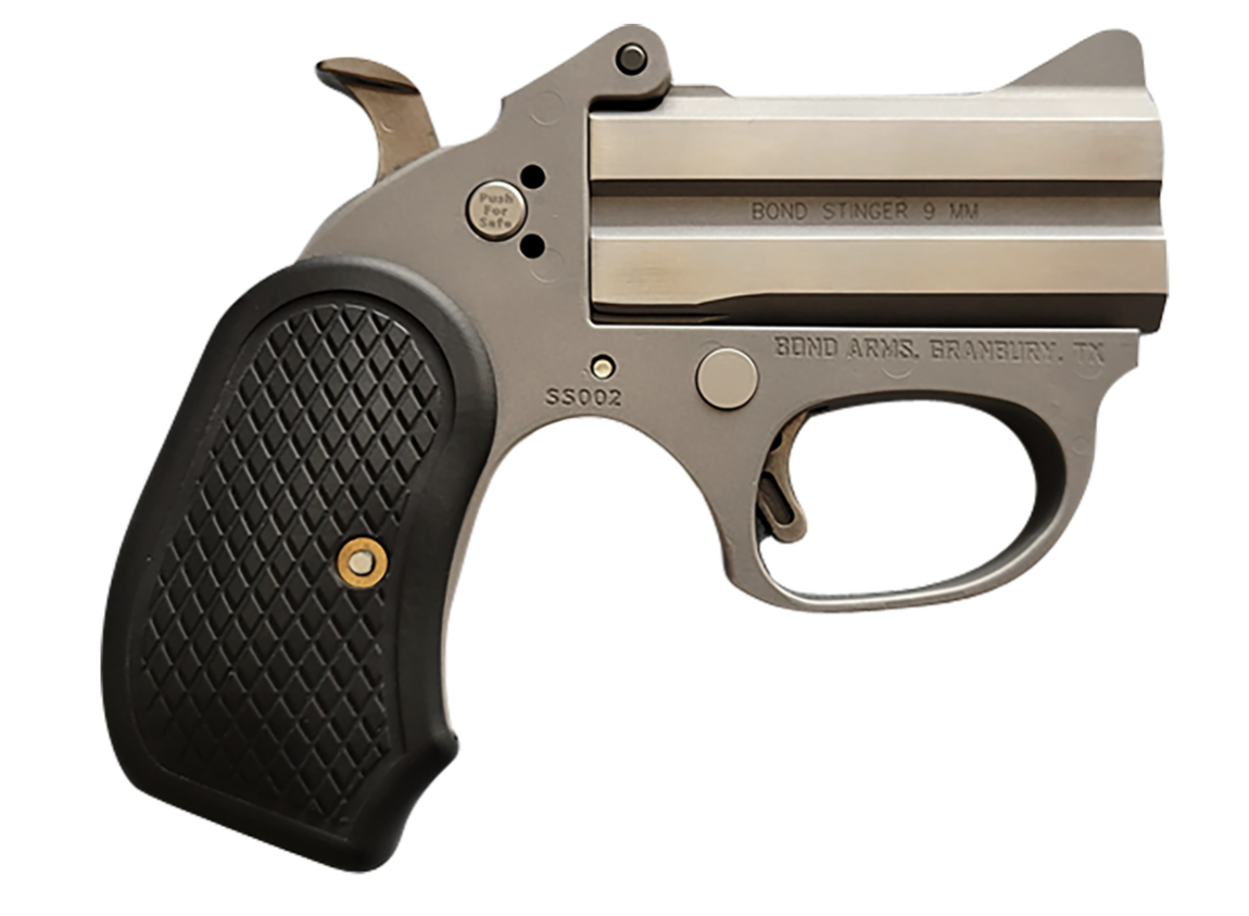 Bond Arms Honey B 38 Special 2rd Shot 3&quot; Matte Stainless Steel Frame Black Extended B6 Resin Grips