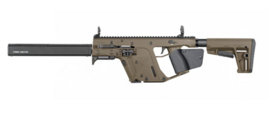 Kriss USA KV45CFD22 Vector Gen II CRB 45 ACP 10+1 16&quot; Black Barrel Shroud, FDE Rec &amp; Fixed Stock, Black California Paddle Grip, Flip Up Sights