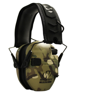 Walker&#39;s Razor Slim Electronic Muff Polymer 23 dB Over the Head MultiCam/Black Adult