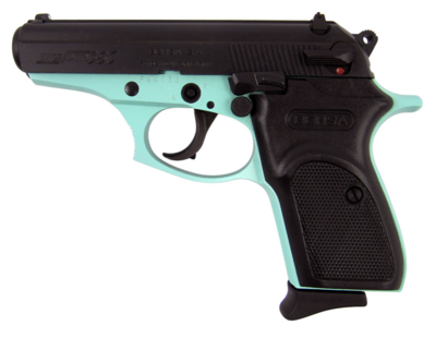 Bersa Thunder 380 ACP 8+1 3.50&quot; Barrel, Robin Egg Blue Cerakote Finished Aluminum Frame, Serrated Matte Black Steel Slide, Textured Black Polymer Grip, Decocker Safety