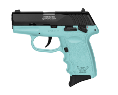 SCCY Industries CPX-4CBSB CPX-4 380 ACP 10+1 2.96&quot; SCCY Blue Polymer Serrated Black Nitride SS Slide Finger Grooved SCCY Blue Polymer Grip