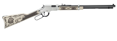 Henry H004AE Golden Boy Silver American Eagle 22 Short, 22 Long or 22 LR Caliber with 16 LR/21 Short Capacity, 20&quot; Blued Barrel, Nickel-Plated Metal Finish &amp; Ivory American Walnut Stock Right Hand (Fu