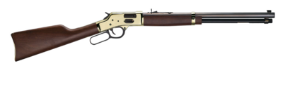 Henry Side Gate 45 Colt (LC) 10+1 20&quot; Blued Octagon Barrel, Polished Brass Rec, American Walnut Stock, Adj. Sight