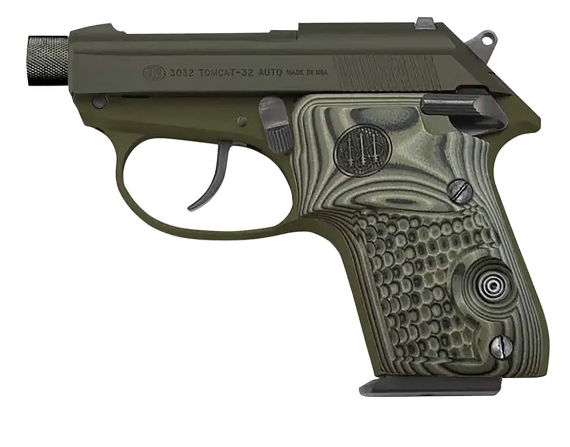 Beretta USA SPEC0694A 3032 Tomcat Kale Slushy Small 32 ACP 7+1 2.90&quot; OD Green Barrel, Serrated Slide &amp; Frame, OD Green Textured Grips