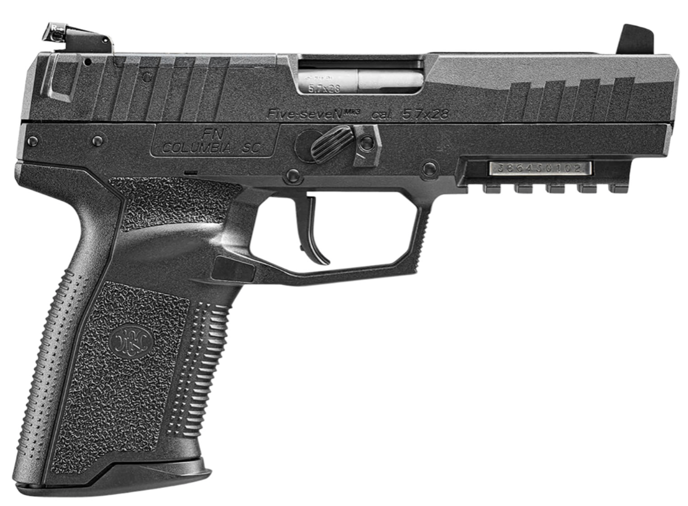 FN 66101276 Five-seveN MRD 5.7x28mm 4.80&quot; Barrel 10+1, Matte Black Polymer Frame With Mounting Rail &amp; Serrated Trigger Guard, Optic Cut Steel Slide, No Manual Safety, Optics Ready