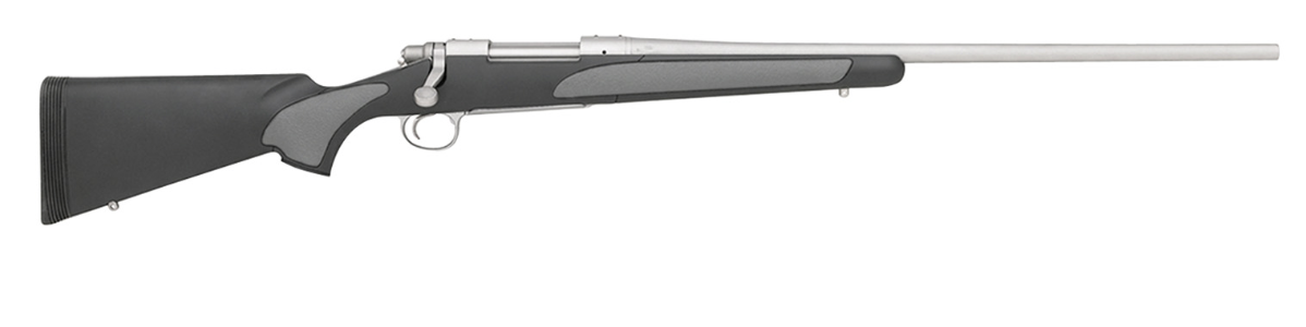 REM Arms Firearms R27267 700 SPS 270 Win Caliber with 4+1 Capacity, 24&quot; Barrel, Matte Stainless Metal Finish &amp; Matte Black with Gray Panels Synthetic Stock Right Hand (Full Size)