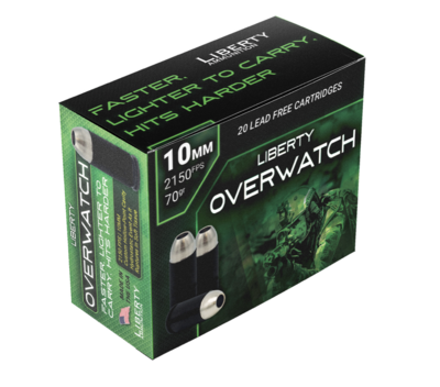 Liberty Ammunition OverWatch 10mm 70 gr Open Cavity Design (OCD) 20 Per Box