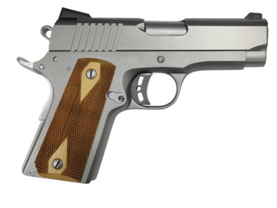 Rock Island Stainless Standard CS Rock 9mm 8+1 3.60&quot; Stainless/Stainless Wood Double Checkered Grips