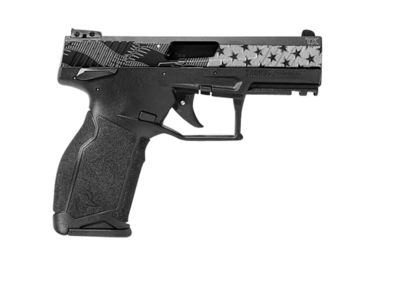 Taurus TX22 Full Size 22 LR 16+1 4.10&quot; Matte Black Barrel, Black Distressed US Flag Cerakote Serrated Slide, FDE w/Black Controls Polymer Frame w/Picatinny Rail, Right Hand