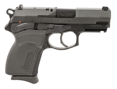 Bersa TPRC Compact 45 ACP 7+1 3.50&quot; Steel Black Barrel, Matte Black Serrated Slide &amp; Aluminum Frame w/Picatinny Rail Black Polymer Grips Ambidextrous