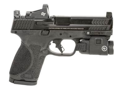 Smith &amp; Wesson M&amp;P 2.0 Bundle Compact 9mm Luger 15+1 4&quot; Black Steel Barrel, Black Armornite Optic Ready/Serrated Slide, Black Polymer Frame w/Picatinny Rail, Features Crimson Trace CMR-209 Rail Master