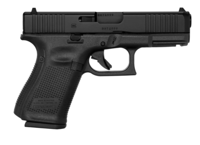 Glock PA195S203 G19 Gen5 Compact 9mm Luger 15+1 4.02&quot; Black Glock Marksman (GMB) Barrel, Black nDLC Serrated Slide, Black Polymer Frame w/Picatinny Rail/Serrated Trigger Guard, Black Textured Intercha