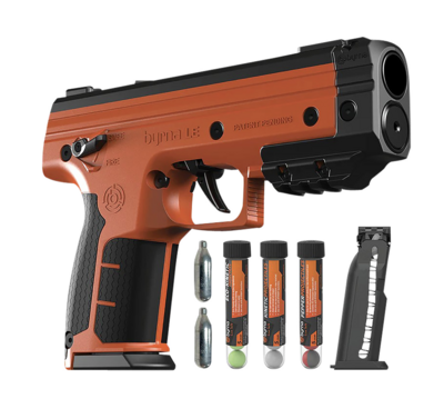 Byrna Technologies LK68300-1-ORN-PEPPER Byrna Le Pepper Kit CO2 .68 7rd Black Rubber Grips