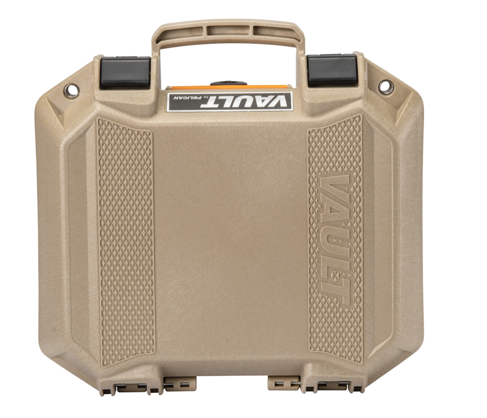 Pelican VCV100 Vault Case Small Size made of Polymer with Tan Finish, Heavy Duty Handles, Foam Padding &amp; 2 Push Button Latches 11&quot; L x 8&quot; W x 4.50&quot; D Interior Dimensions