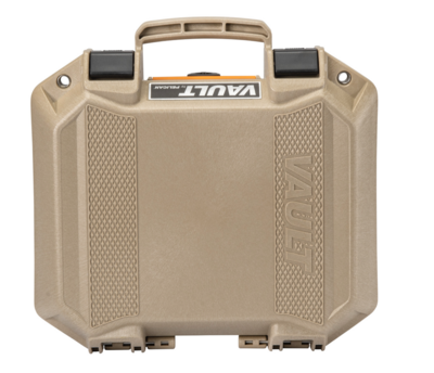 Pelican VCV100 Vault Case Small Size made of Polymer with Tan Finish, Heavy Duty Handles, Foam Padding &amp; 2 Push Button Latches 11&quot; L x 8&quot; W x 4.50&quot; D Interior Dimensions