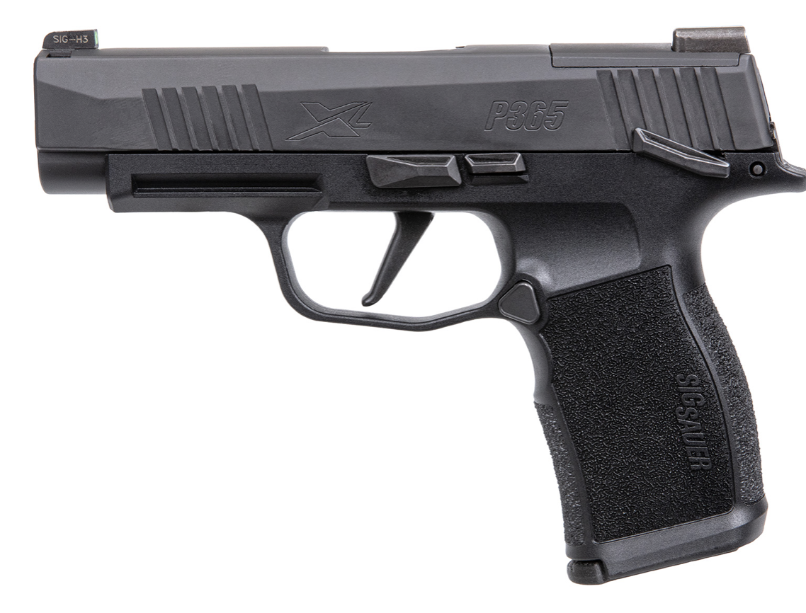 Sig Sauer 365XL9BXR3PMS P365 XL 9mm Luger 12+1 3.70&quot; Black Barrel, Black Nitron Optic Ready/Serrated SS Slide, Black SS Frame w/Beavertail &amp; Black Polymer Grips