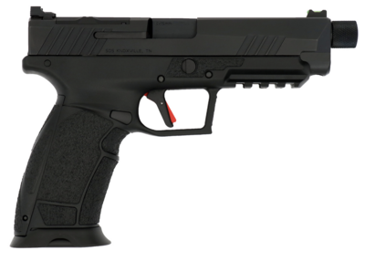 Tisas PX-9 Gen3 Tactical 9mm Luger Caliber with 5.10&quot; Threaded Barrel, 20+1 or 18+1 Capacity, Overall Black Finish, Picatinny Rail Frame, Serrated/Optic Cut Cerakote Steel Slide &amp; Interchangeable Back