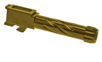 Rival Arms Precision V1 Drop-In Barrel 9mm Luger 3.43&quot; Gold PVD Finish 416R Stainless Steel Material with Threading for Glock 26 Gen3-4