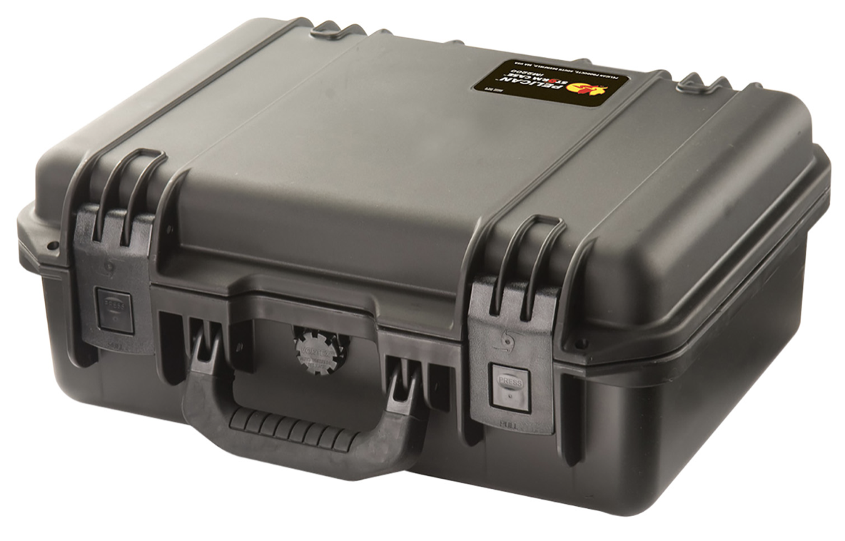 Pelican IM2200BK Storm Case made of HPX Resin with Black Finish, Vortex Valve, Soft-Grip Handle &amp; 2 Lockable Hasps 15&quot; L x 10.50&quot; W x 6&quot; D Interior Dimensions Holds 1 Handgun
