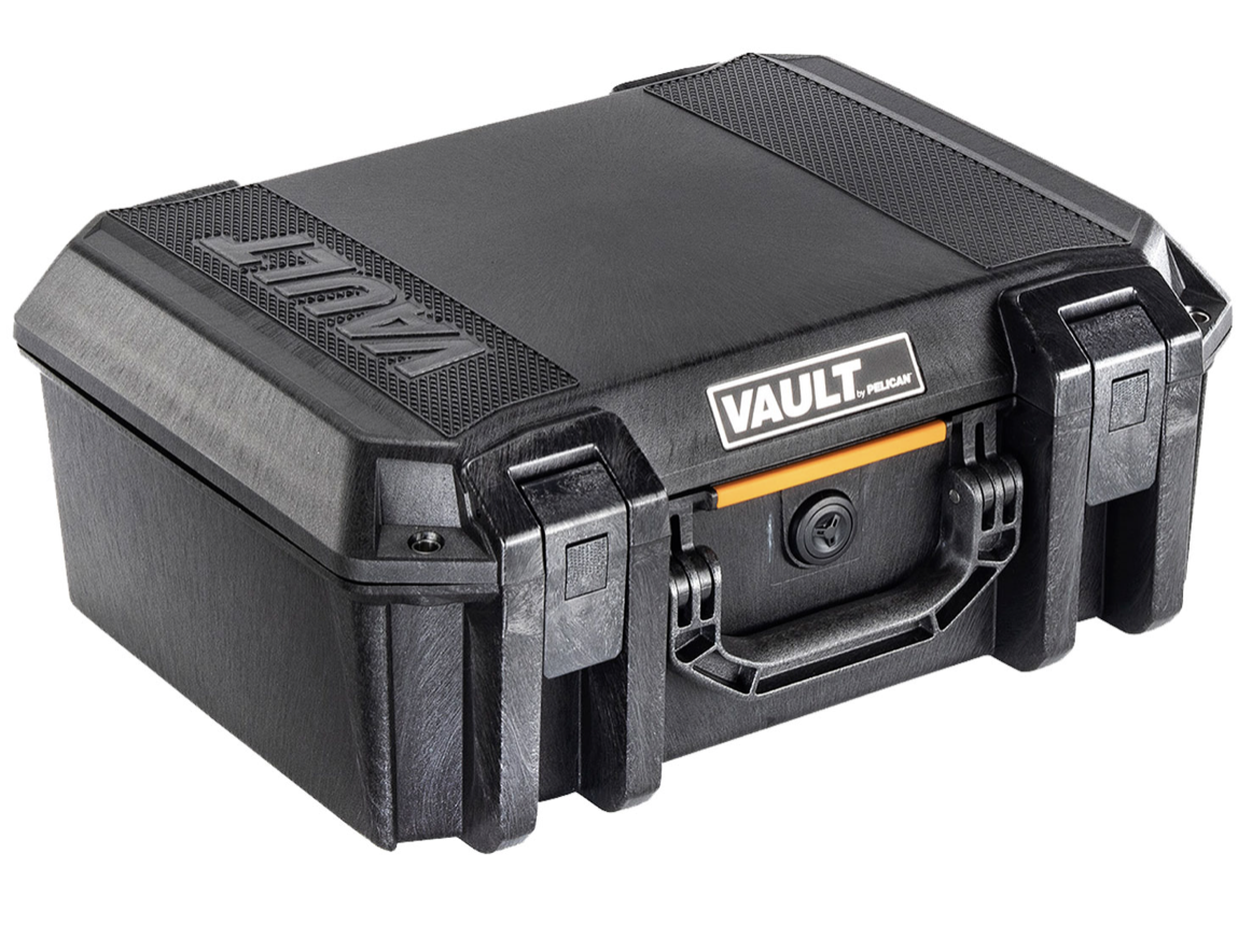 Pelican VCV300 Vault Case Large Size made of Polymer with Black Finish, Heavy Duty Handles, Foam Padding &amp; 2 Push Button Latches 16&quot; L x 11&quot; W x 6.50&quot; D Interior Dimensions