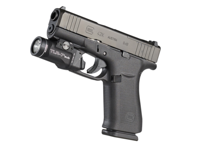 Streamlight TLR-7 Weapon Light Fits Glock 43X/48 MOS/Rail 500 Lumens Output White LED Light 141 Meters Beam Rail Grip Clamp Mount Black Anodized Aluminum