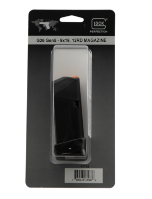Glock OEM G26 Gen5 12rd 9mm Luger, Black Polymer