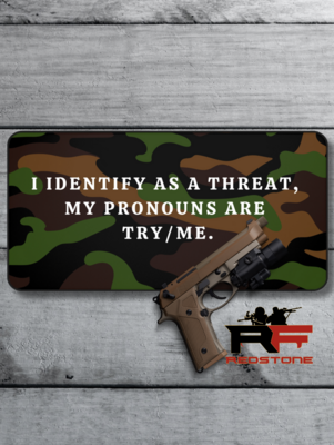 Try/Me (Identify As a Threat) - Handgun &amp; Long Gun Cleaning Mat (Camo)