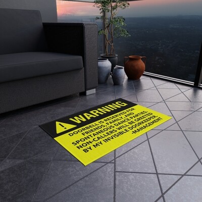 Warning: Funny Door Mat - Uninvited Guest Door Mat