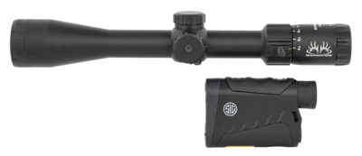 Sig Sauer Electro-Optics Buckmasters Combo Kit Black Anodized 4-16x 44mm 1&quot; Tube BDC Reticle Red Laser Features Buckmaster Scope/Buckmaster 1500 Rangefinder