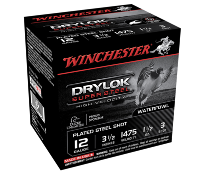 Winchester Ammo DryLock Super 12 Gauge 3.50&quot; 1 1/2 oz 3 Shot 25 Per Box