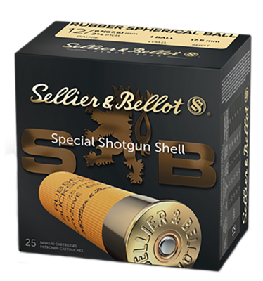 Sellier &amp; Bellot Shotgun 12 Gauge 2.75&quot; 2 11/16 oz 1 Rubber Ball Shot 25 Bx