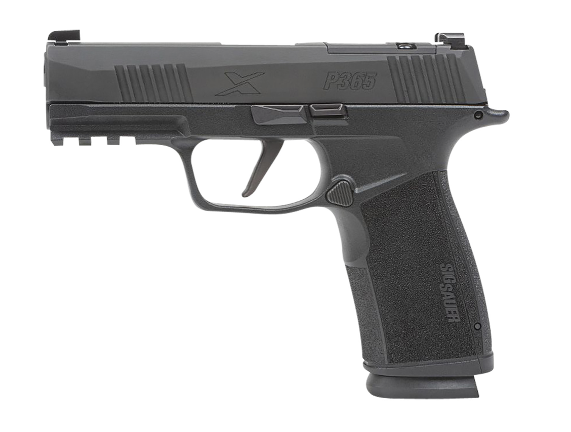 Sig Sauer P365-XMACRO Compact 9mm Luger 17+1 3.70&quot; Black Barrel, Black Nitron Optic Ready/Serrated Slide &amp; Frame w/Picatinny Rail, Black Polymer w/Interchangeable Backstrap Grip