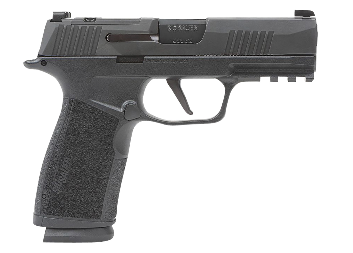 Sig Sauer P365-XMACRO Compact 9mm Luger 17+1 3.70&quot; Black Barrel, Black Nitron Optic Ready/Serrated Slide &amp; Frame w/Picatinny Rail, Black Polymer w/Interchangeable Backstrap Grip, Manual Safety