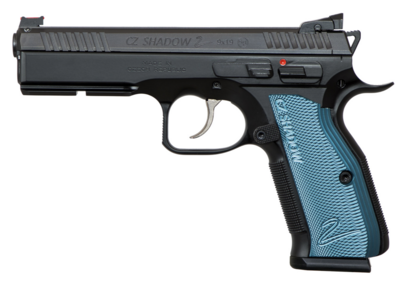 CZ-USA Shadow 2 SA/DA 9mm Luger Caliber with 4.89&quot; Non-Tilted Barrel, 17+1 Capacity, Black Polycoat Finish Picatinny Rail, Serrated Trigger Guard &amp; Beavertail Frame, Inside Railed Black Nitride Steel 