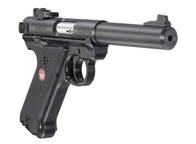 Ruger 40183 Mark IV Target *CA Compliant 22 LR 10+1 5.50&quot; Blued Bull Barrel, Blued Steel Slide, Black Checkered Polymer Grip