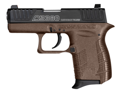 Diamondback G4 380 ACP 6+1 2&quot; Stainless Steel Barrel, Black Serrated w/Laser Logo Slide, Midnight Bronze Polymer Frame w/Beavertail, Midnight Bronze Polymer Grips