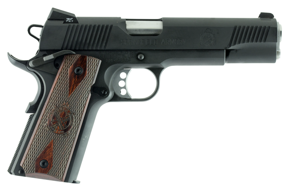 Springfield Armory PX9109LCA 1911 Loaded *CA Compliant 45 ACP 7+1 5&quot; Barrel, Deep Parkerized Carbon Steel Frame w/Beavertail, Serrated Slide, Crossed Cannon Cocobolo Grip, Tritium Night Sights,