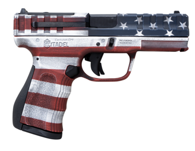Citadel Centurion 9mm Luger 14+1 4&quot; Black Barrel, American Flag Cerakote Aluminum/Optic Ready/Serrated Slide, American Flag Cerakote Textured Polymer Frame &amp; Polymer Grips