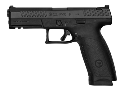 CZ-USA  P-10 F 9mm Luger 19+1 4.50&quot; Cold Hammer Forged Barrel, Black Nitride Inside Railed/Serrated Slide, Black Polymer Frame w/Picatinny Rail, Serrated Trigger Guard &amp; Reversible Mag Release, Black 